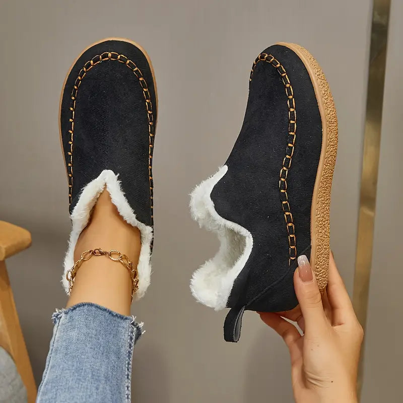 🔥LAST DAY 50% OFF🔥 Women's Cozy Fleece-Lined Slip-On Ankle Boots