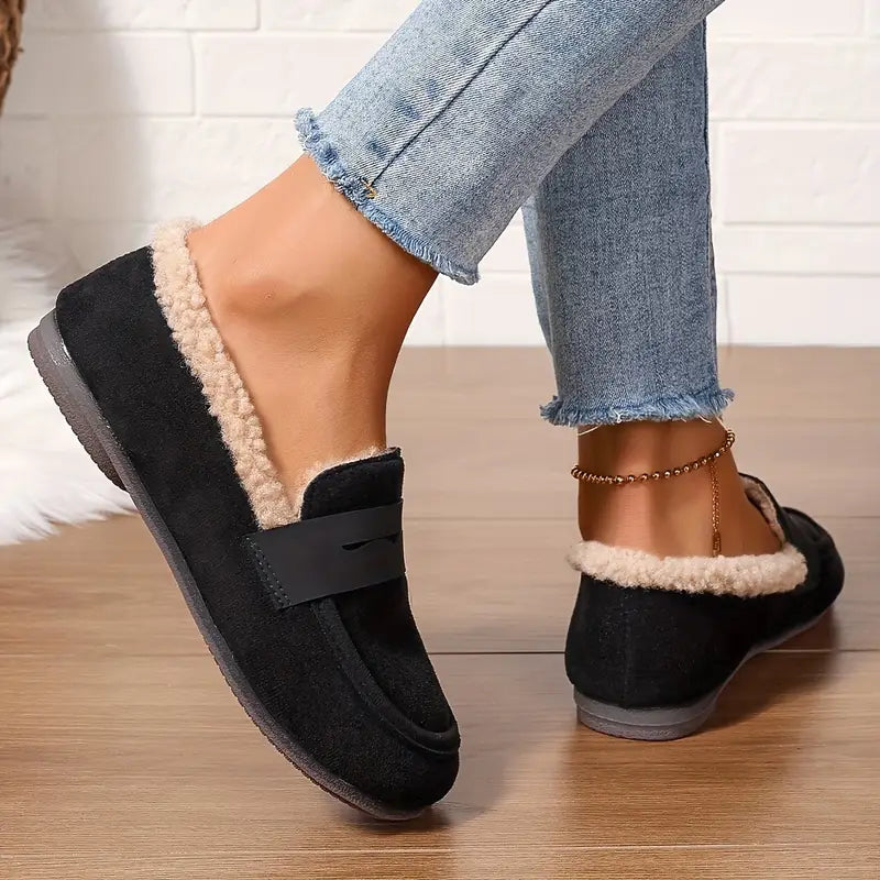 💥Hot Special Discount 50% OFF💥 Women’s Comfort Slip-On Loafers – Premium Leather, Soft Sole & Warm Cozy Feel
