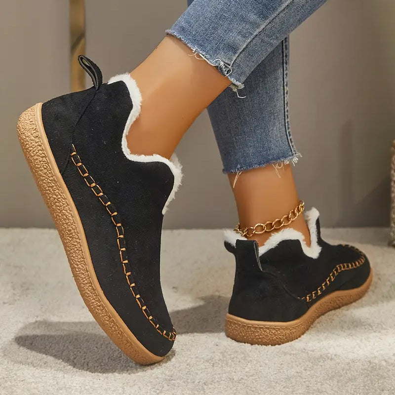 🔥LAST DAY 50% OFF🔥 Women's Cozy Fleece-Lined Slip-On Ankle Boots