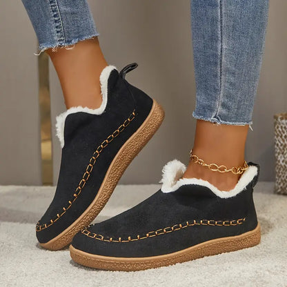 🔥LAST DAY 50% OFF🔥 Women's Cozy Fleece-Lined Slip-On Ankle Boots