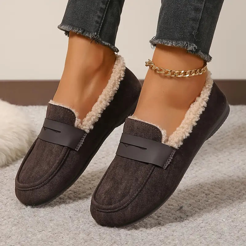 💥Hot Special Discount 50% OFF💥 Women’s Comfort Slip-On Loafers – Premium Leather, Soft Sole & Warm Cozy Feel