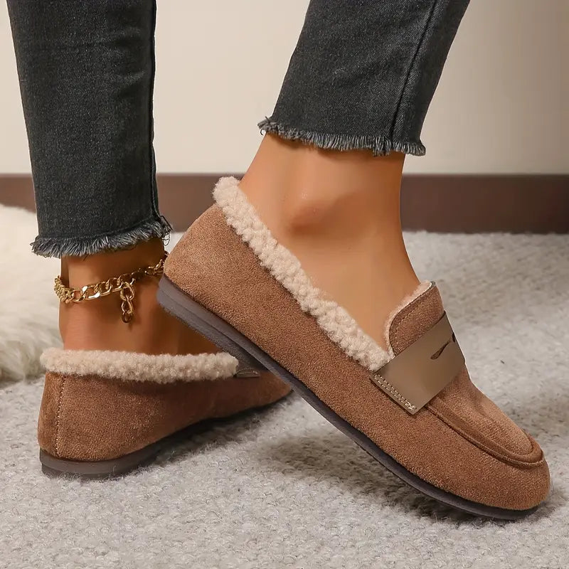 💥Hot Special Discount 50% OFF💥 Women’s Comfort Slip-On Loafers – Premium Leather, Soft Sole & Warm Cozy Feel