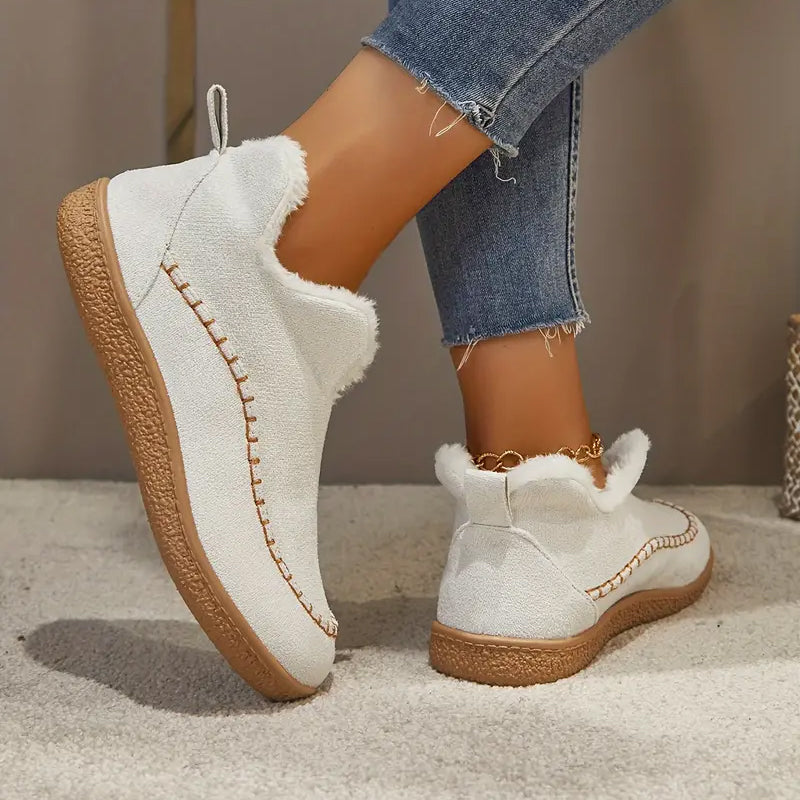 🔥LAST DAY 50% OFF🔥 Women's Cozy Fleece-Lined Slip-On Ankle Boots