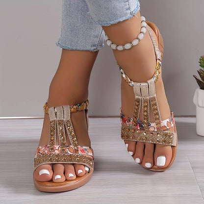 Women's Rhinestone Decor Wedge Sandals | Comfortable and Anti-slip
