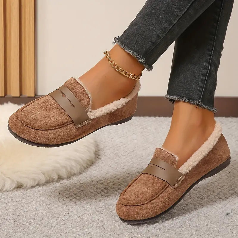 💥Hot Special Discount 50% OFF💥 Women’s Comfort Slip-On Loafers – Premium Leather, Soft Sole & Warm Cozy Feel