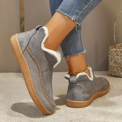 🔥LAST DAY 50% OFF🔥 Women's Cozy Fleece-Lined Slip-On Ankle Boots