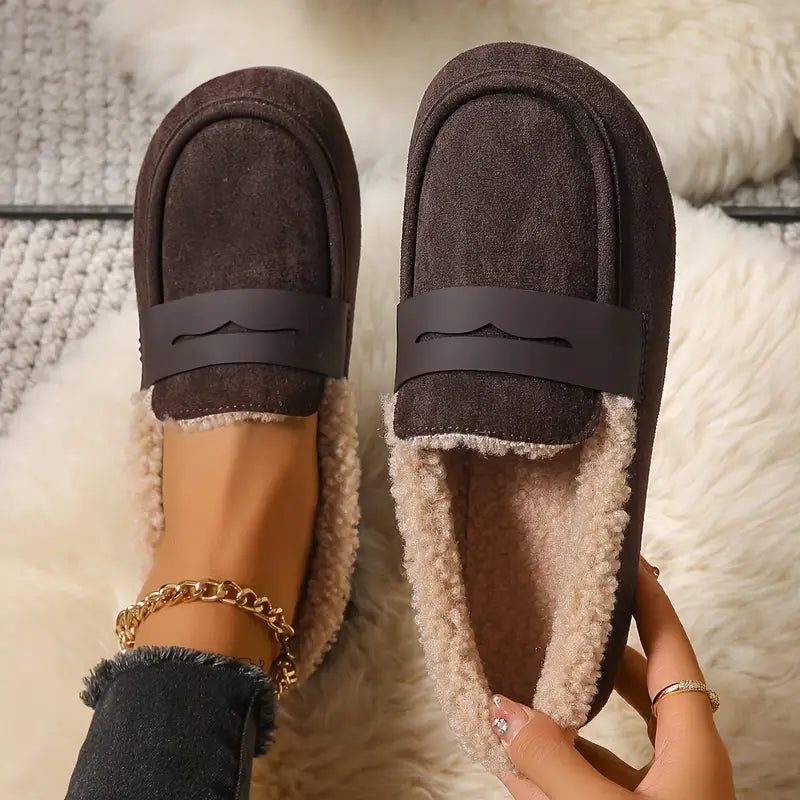 💥Hot Special Discount 50% OFF💥 Women’s Comfort Slip-On Loafers – Premium Leather, Soft Sole & Warm Cozy Feel