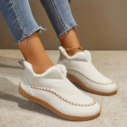 🔥LAST DAY 50% OFF🔥 Women's Cozy Fleece-Lined Slip-On Ankle Boots