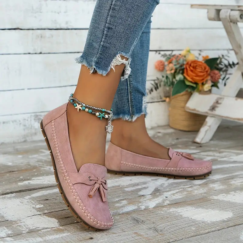 Solid Color Flat Shoes, Lightweight, Anti-Slip, Breathable, Orthopedic, Casual, Plain Toe For Women