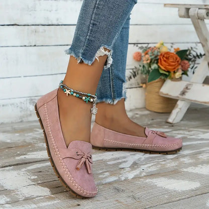 Solid Color Flat Shoes, Lightweight, Anti-Slip, Breathable, Orthopedic, Casual, Plain Toe For Women