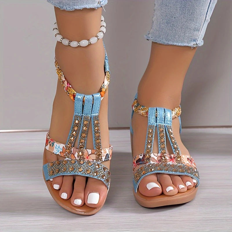 Women's Rhinestone Decor Wedge Sandals | Comfortable and Anti-slip