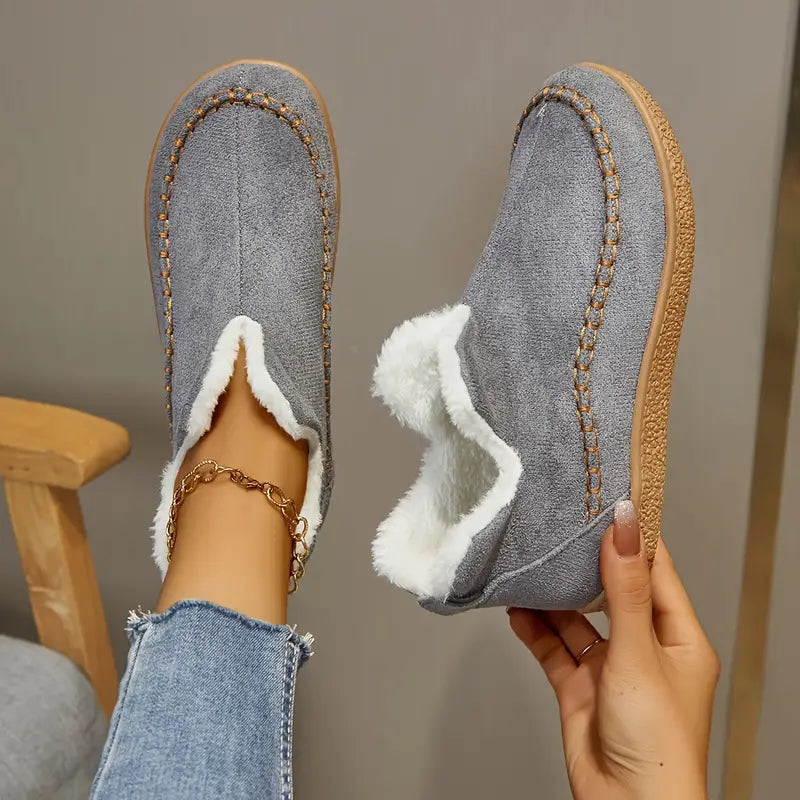 🔥LAST DAY 50% OFF🔥 Women's Cozy Fleece-Lined Slip-On Ankle Boots