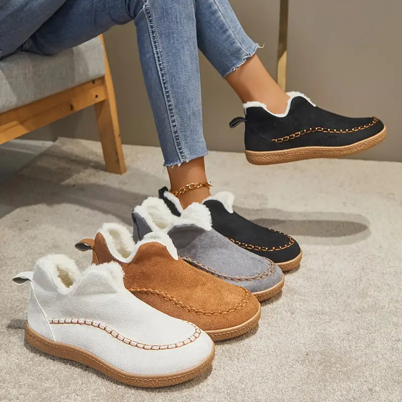 🔥LAST DAY 50% OFF🔥 Women's Cozy Fleece-Lined Slip-On Ankle Boots