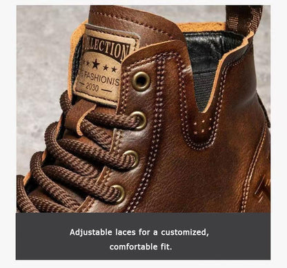 Men’s Orthopedic Leather Boots – Anti-Slip, Durable, All-Day Comfort