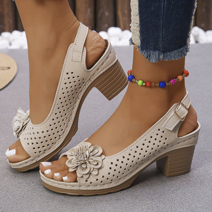 🔥Best Seller-Last Day Sale 50% OFF🔥 Buckled Square Heel Sandals for Women