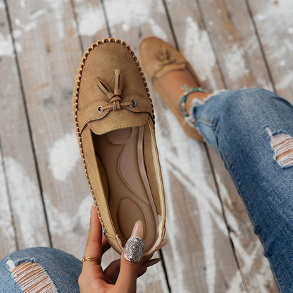 Solid Color Flat Shoes, Lightweight, Anti-Slip, Breathable, Orthopedic, Casual, Plain Toe For Women