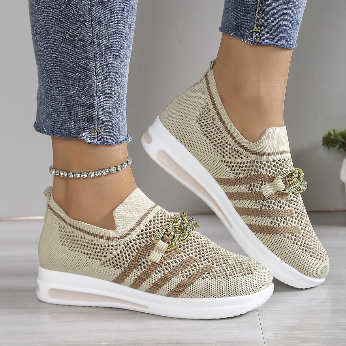 Women's Mesh Slip-Ons – Ergonomic, Non-Slip, Plus Size