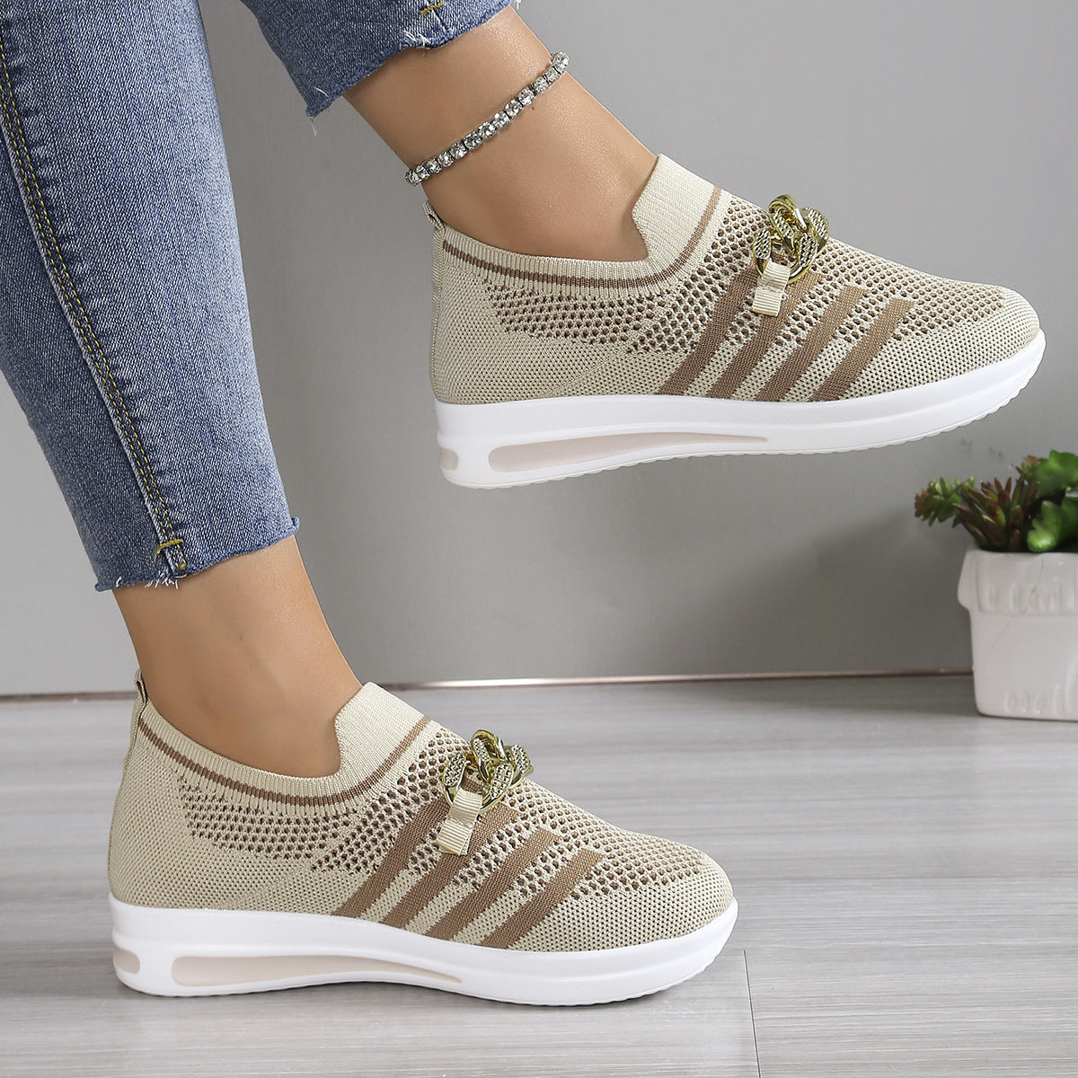 Women's Mesh Slip-Ons – Ergonomic, Non-Slip, Plus Size