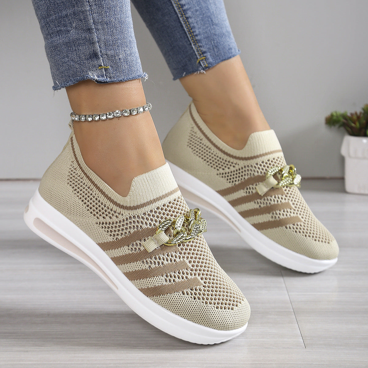 Women's Mesh Slip-Ons – Ergonomic, Non-Slip, Plus Size