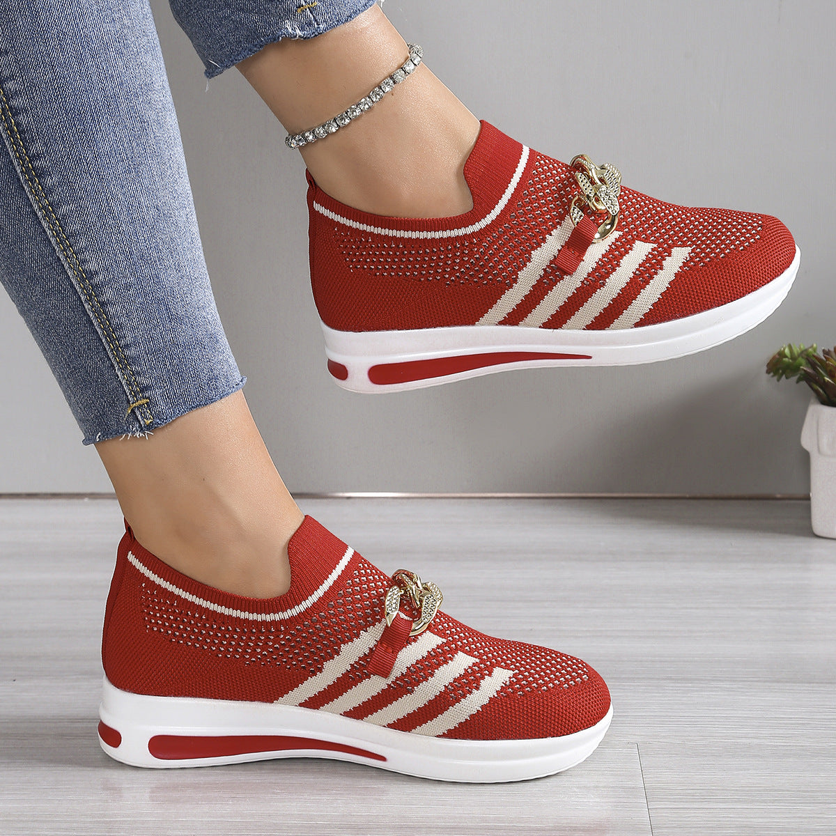 Women's Mesh Slip-Ons – Ergonomic, Non-Slip, Plus Size