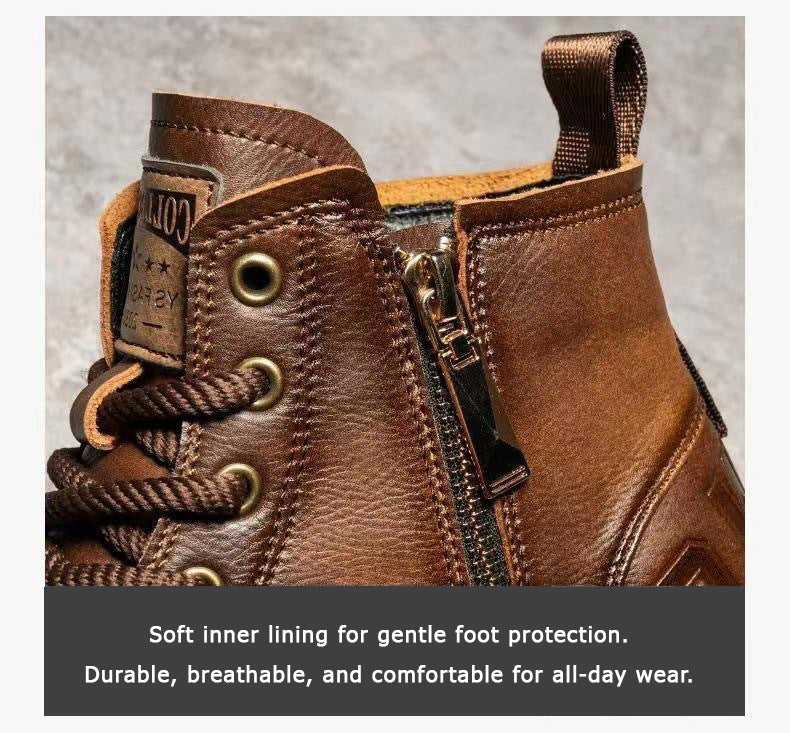 Men’s Orthopedic Leather Boots – Anti-Slip, Durable, All-Day Comfort