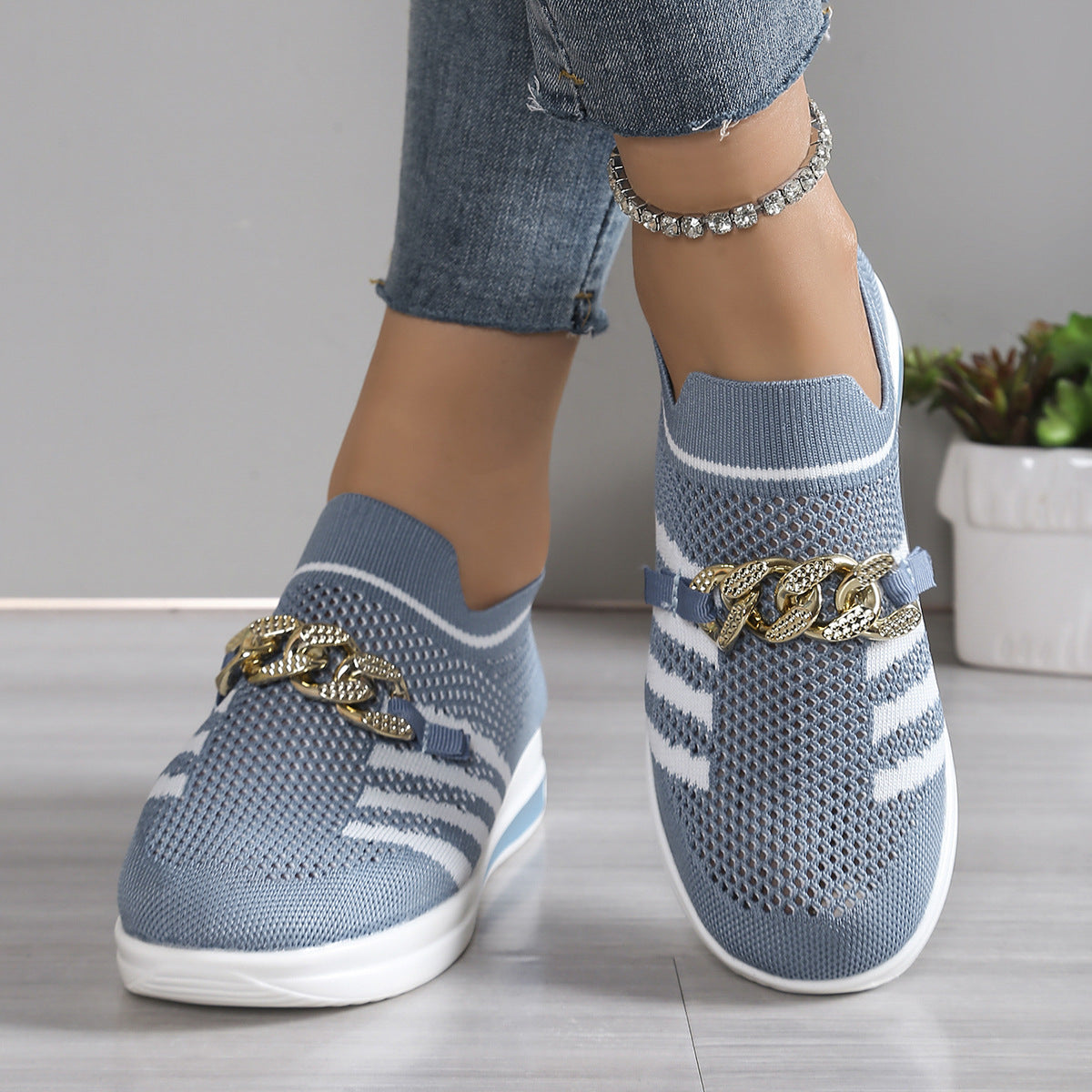 Women's Mesh Slip-Ons – Ergonomic, Non-Slip, Plus Size