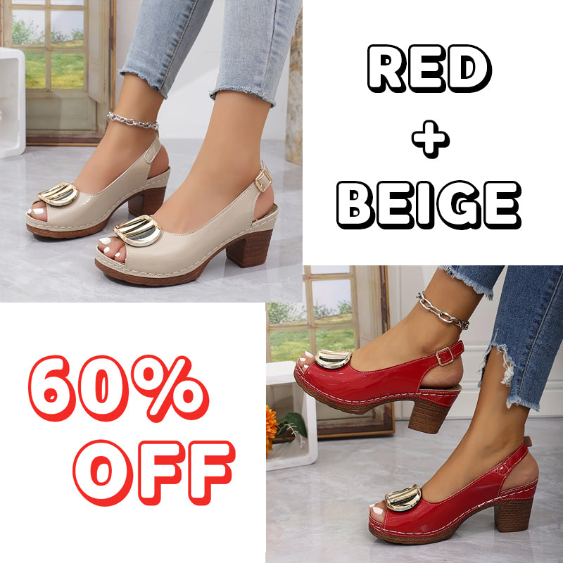 🔥Best Seller-Last Day Sale 50% OFF🔥 Women's Trendy Chunky Heel Sandals with Buckle Strap