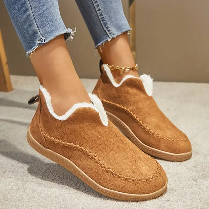 🔥LAST DAY 50% OFF🔥 Women's Cozy Fleece-Lined Slip-On Ankle Boots