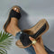 Comfortable non-slip solid color open-toe wedge sandals for women